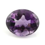 An oval shape amethyst, weighing 26.44ct