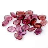 Selection of oval shape garnets, weighing 25.76ct
