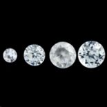 Four circular shape zircons, weighing 6.62ct