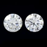 Pair of circular shape synthetic moissanites, weighing 3.31ct