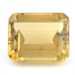 A rectangular shape citrine, weighing 62.34ct