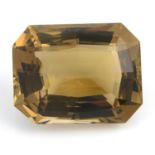 A rectangular shape citrine, weighing 46.41ct