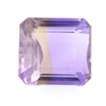 A rectangular shape ametrine, weighing 20.53ct