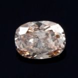 A cushion cut fancy pinkish brown diamond, weighing 0.33ct