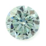 A circular shape synthetic moissanite weighing 6.08ct