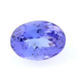 An oval shape tanzanite, weighing 3.39ct