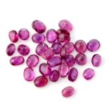 Selection of oval shape rubies, weighing 20ct