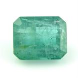 A rectangular shape emerald, weighing 14.28ct