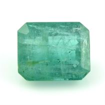 A rectangular shape emerald, weighing 14.28ct