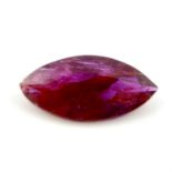 A marquise shape ruby, weighing 4.24ct