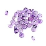 Selection of circular shape amethysts, weighing 83.51ct