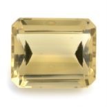 A rectangular shape citrine, weighing 56.54ct