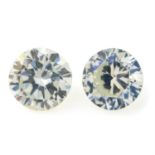 Pair of synthetic moissanite weighing 3.70ct