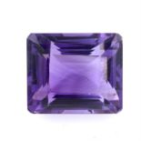 A rectangular shape amethyst, weighing 34.38ct