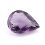 A pear shape amethyst, weighing 14.76ct