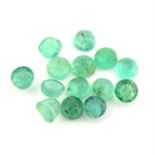 Selection of circular shape emeralds, weighing 20ct