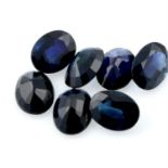 Selection of oval shape blue sapphires, weighing 34.5ct