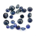 Selection of circular shape blue sapphires, weighing 19.13ct