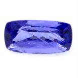 A cushion cut tanzanite, weighing 6.56ct