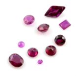 Selection of vari-shape rubies, weighing 7.72ct