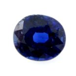 An oval shape blue sapphire, weighing 1.17ct
