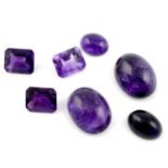 Selection of vari-shape amethysts, weighing 401.68ct