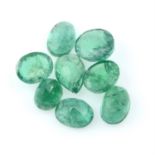 Selection of oval shape emeralds, weighing 13.19ct