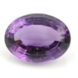 An oval shape amethyst, weighing 27.15ct