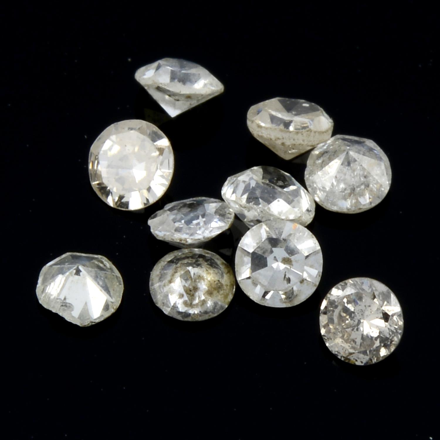 Selection of circular shape diamonds, weighing 2.40ct