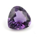 A heart shape amethyst, weighing 17.92ct