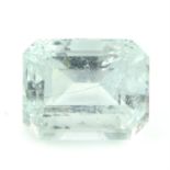 A rectangular shape aquamarine, weighing 5.18ct