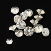 Selection of brilliant cut diamonds, weighing 3ct