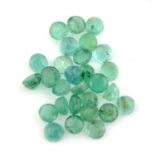 Selection of circular shape emeralds, weighing 20ct