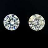 Pair of synthetic moissanites, weighing 3.34ct