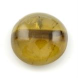 An oval shape chrysoberyl cabochon, weighing 18.46ct