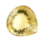 A pear shape citrine, weighing 61.55ct