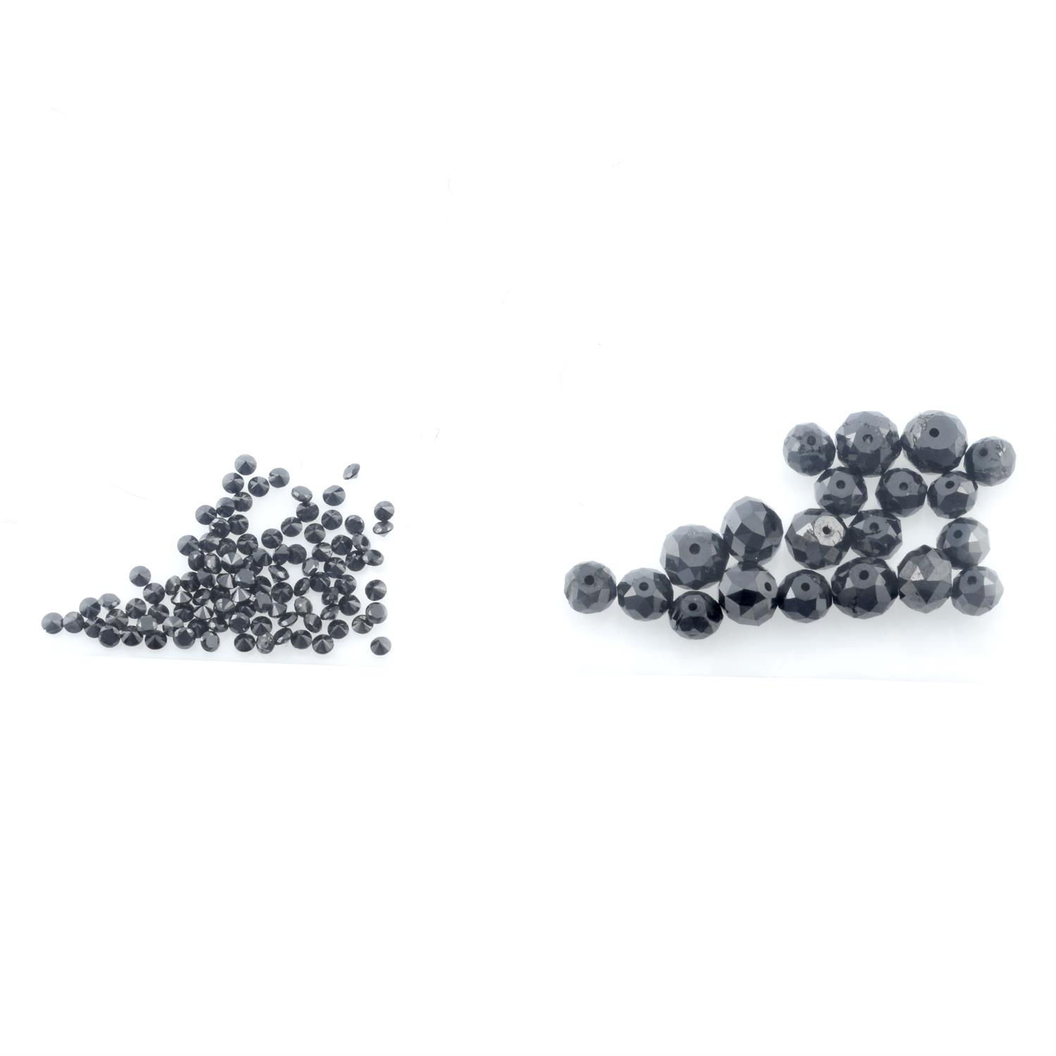 Selection of circular shape black gemstones and beads, weighing 11.03ct - Image 2 of 2
