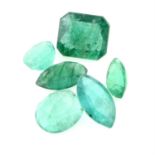 Selection of vari-shape emeralds, weighing 17.19ct