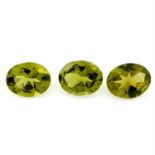 Ten oval shape peridots, weighing 22.74ct