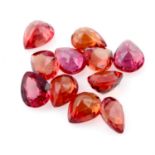 Selection of pear shape sapphires, weighing 32.65ct