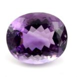 An oval shape amethyst, weighing 79.90ct