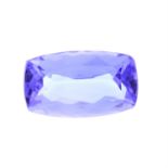 A cushion cut tanzanite, weighing 3.35ct