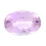 An oval shape kunzite, weighing 36.29ct