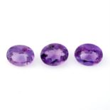 Selection of oval shape amethysts, weighing 68.37ct