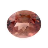 An oval shape tourmaline, weighing 2.85ct