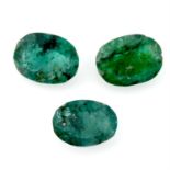 Selection of oval shape emeralds, weighing 22.44ct