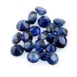 Selection of circular shape sapphires, weighing 40.68ct