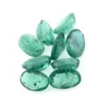 Selection of oval shape emeralds, weighing 8.89ct