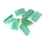 Selection of rectangular shape emeralds, weighing 2.08ct