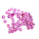 Selection of circular shape rubies, weighing 30ct